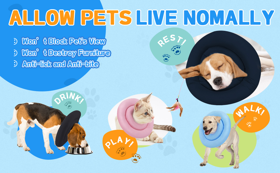 GoGoPaw Soft Dog Cone, Adjustable Dog Cones for Small