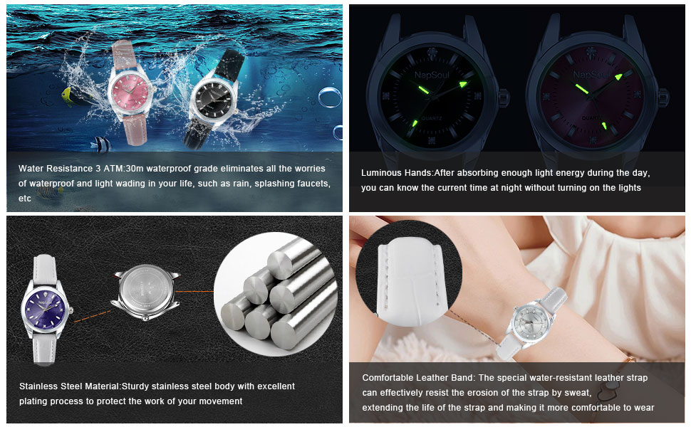 water resistance 3atm luminous glow in the dark