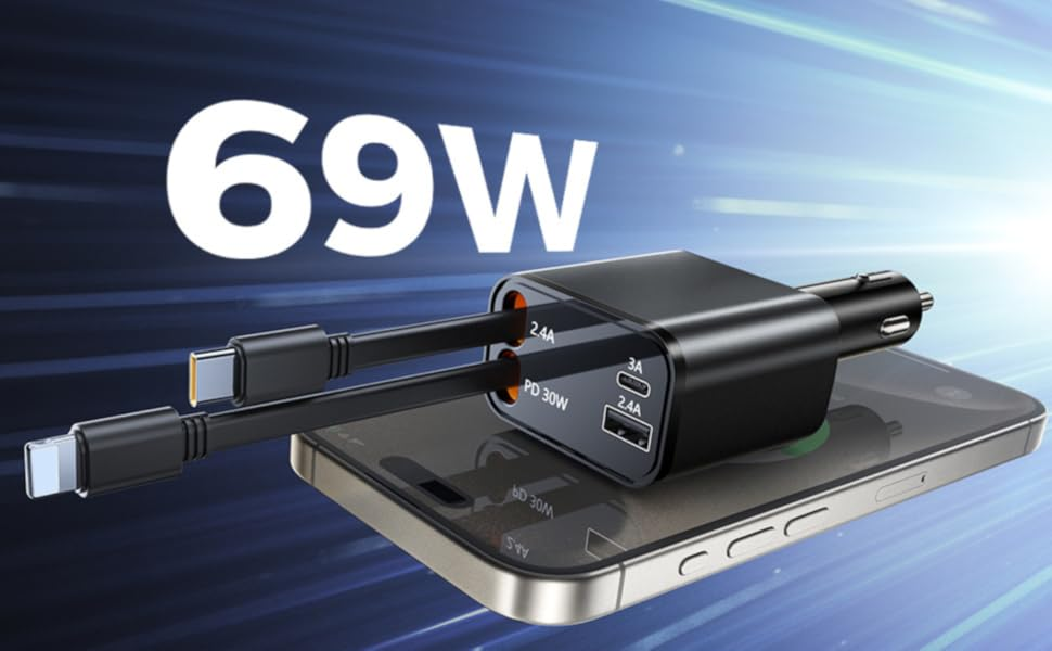 car charger 120w super fast charge compatible with all iphone ipad pixel tablets all android phones