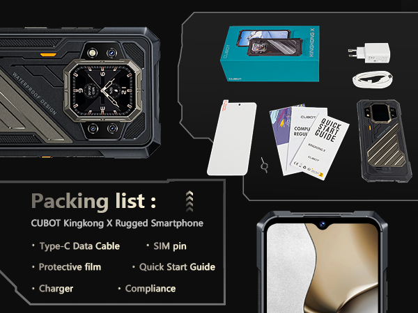 CUBOT King Kong X Rugged Smartphone 5G, 32GB+512GB/1TB, Android 14