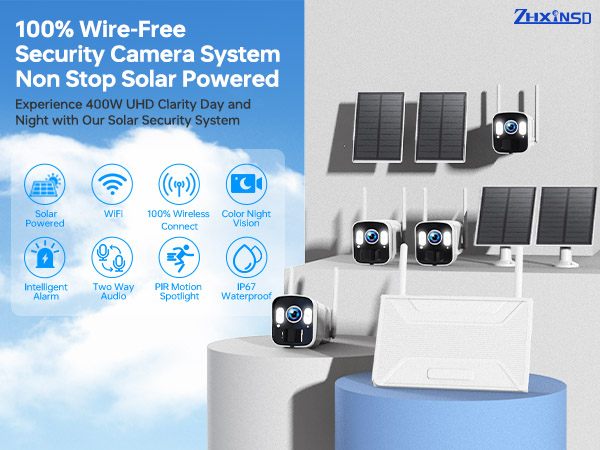 Amazon.com : ZHXINSD Solar Security Cameras Outdoor Wireless