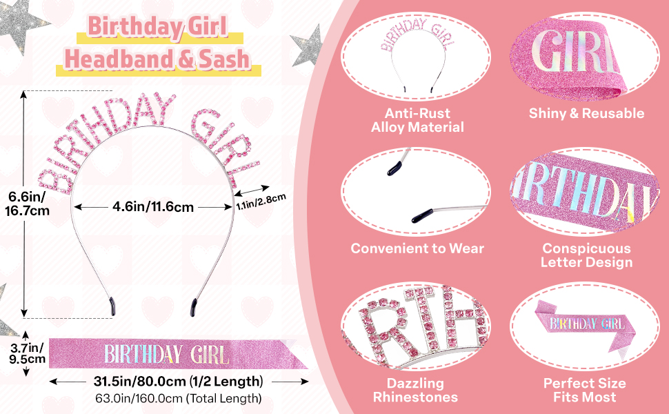 Birthday headband and sash