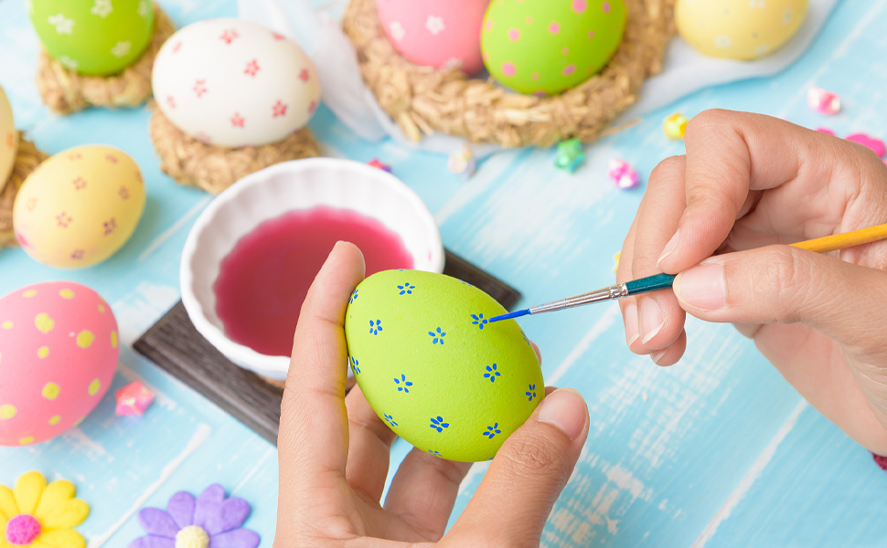 YunKo 6Pcs Wooden Brown Fake Nest Eggs Easter Eggs for