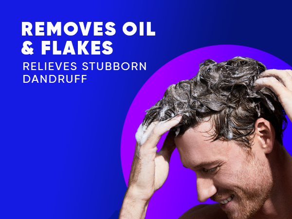 Removes oil & flakes; relieves stubborn dandruff