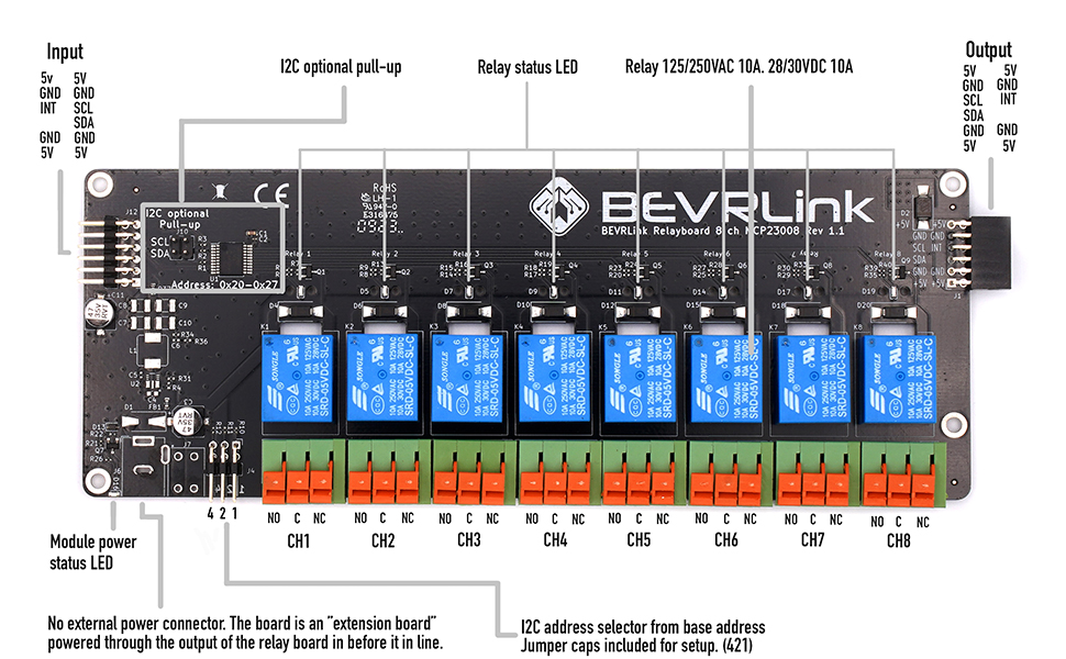 8 channel relay expansion features