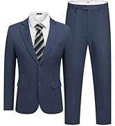 COOFANDY Mens 2 Piece Suit Slim Fit 2 Button Formal Jacket