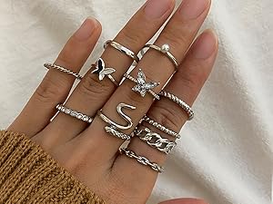 Snake silver rings