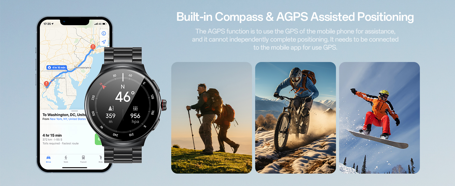 compass and AGPS assisted positioning