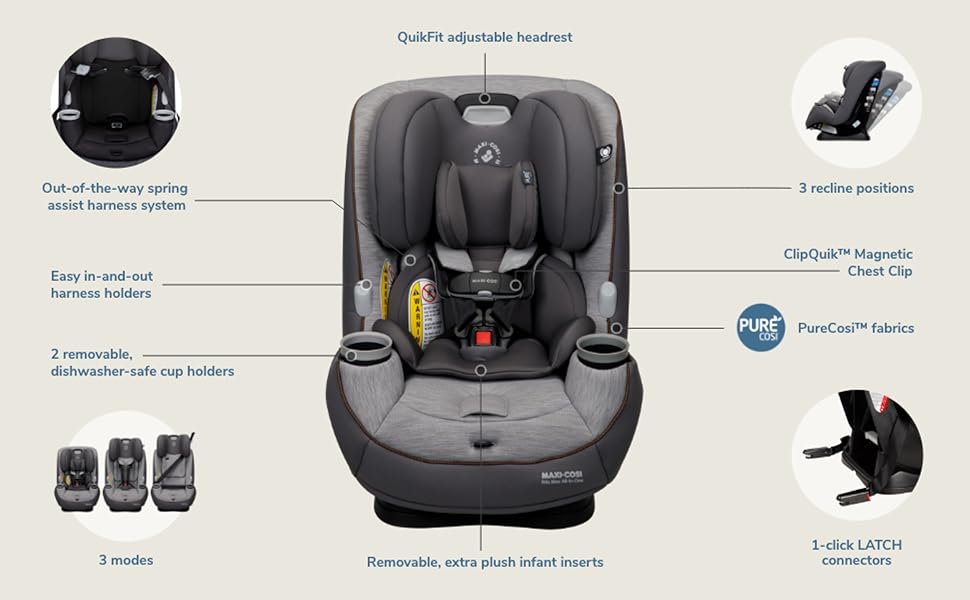 【mari★】MAXI-COSI CITIエッセンシャルブラック Maxi-Cosi Pria Max All-in-One Convertible Car Seat