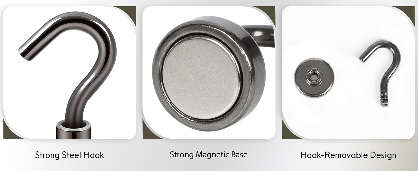 Details of Neosmuk strong magnetic hooks gunblack.