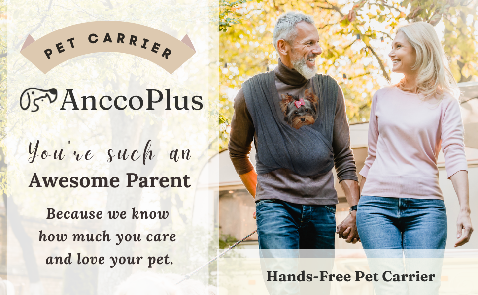 AnccoPlus Front Facing Dog Sling Carrier, Hands Free Cat