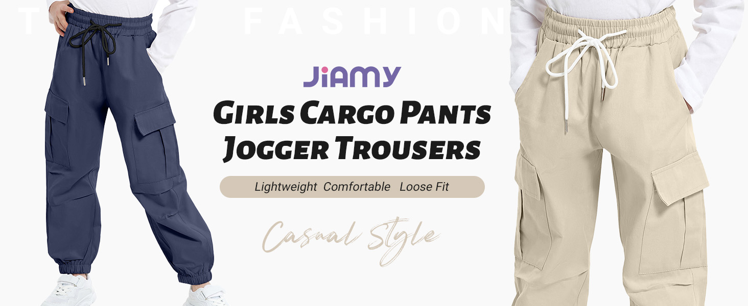 girls cargo pants long trousers