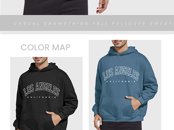 Bobeutou Oversized Graphic Hoodies for Men Los Angeles