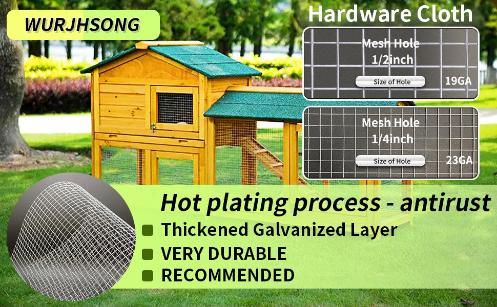Hardware Cloth 8'' x 20' 1/4 in Galvanized Wire Mesh Roll (23 GA) Chicken Wire Fence Roll for