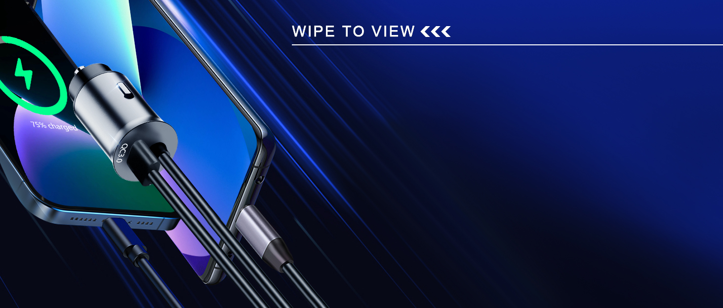 USB C Car Charger, 60W 2Port Super Fast Car Charger Adapter, QC30W with 4ft 30W