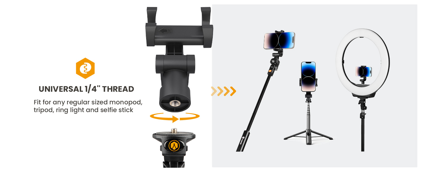 TARION Smartphone Tripod Mount Cellphone Holder 360°Rotatable Phone