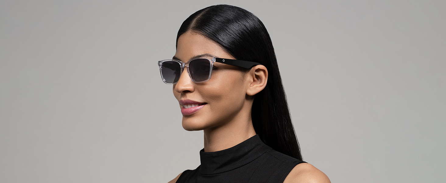 Lucyd Smart Sunglasses | Eclipse Model | Bluetooth Audio Glasses - Men & Women | Open Ear Noise Canceling Wireless Mics |4 Speakers | Voice Assistants Compatible | Narrow Size 20 Lucyd Lyte Eclipse Bluetooth Audio Sunglasses Unisex