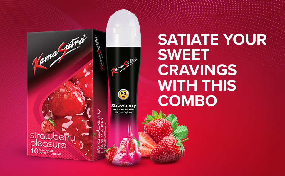 Buy KamaSutra Strawberry Flavoured Condoms for men Count 10 with