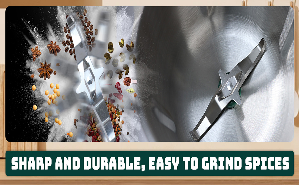 YESMAX Electric Spice and Nut Grinder, 500W, 600ML Capacity, Stainless Steel Blades, Coffee Grinder 31 .