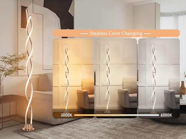 ADISUN 31W Modern Floor Lamp, LED Spiral Floor Lamp for
