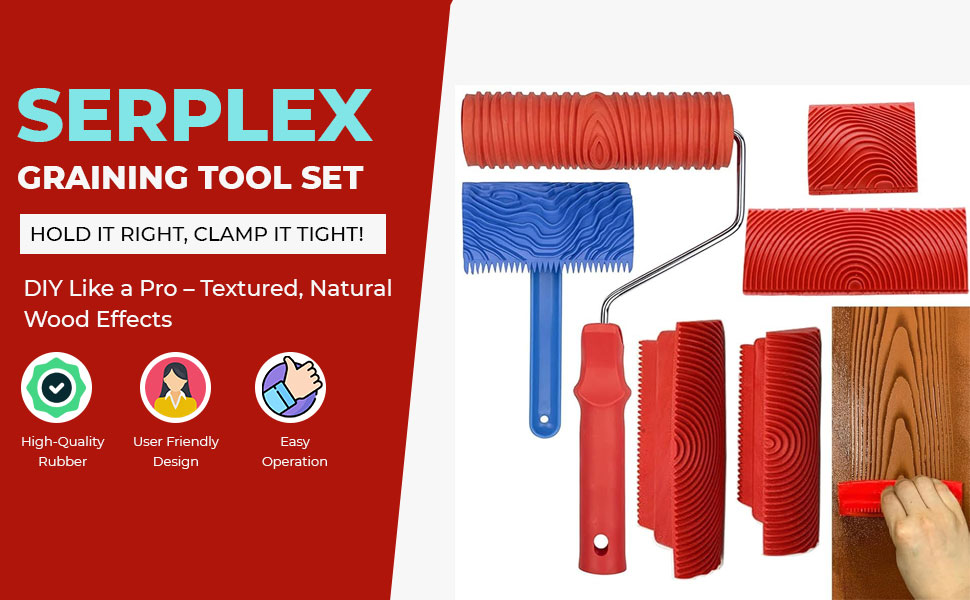 SPN-JGSP 6Pcs Wood Graining Tool Set,  