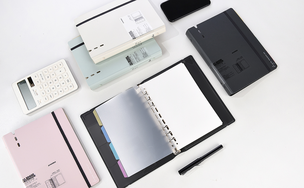 SKYDUE A5 Ring Binder,6 Ring Binder Planner Notebook with Elastic Closure, Travel Writing