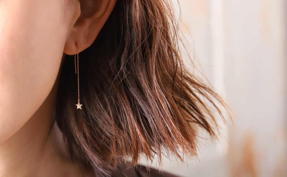 Amazon | 18金 ピアス k18 レディース 18金ピアス 18k ピンク