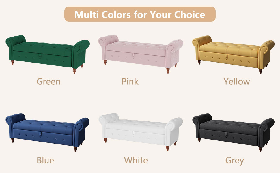 Neylory Storage Bench for Bedroom End of Bed, 63" Ottoman