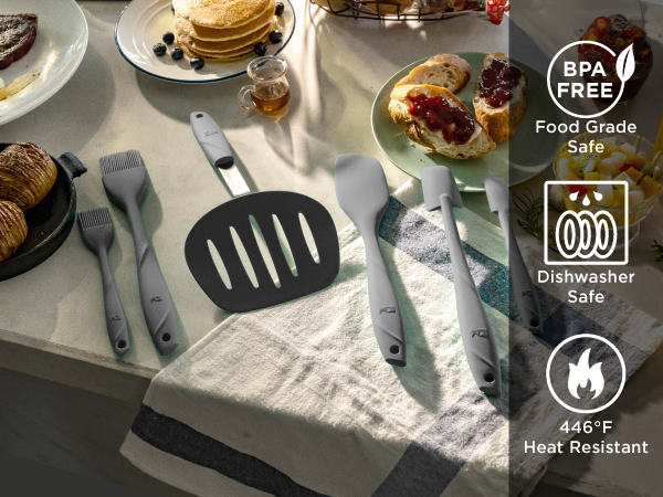 Amazon.com: Kitchen Mama WaltzGrip Silicone Utensil Set: 6