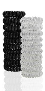 black clear cord hair ties