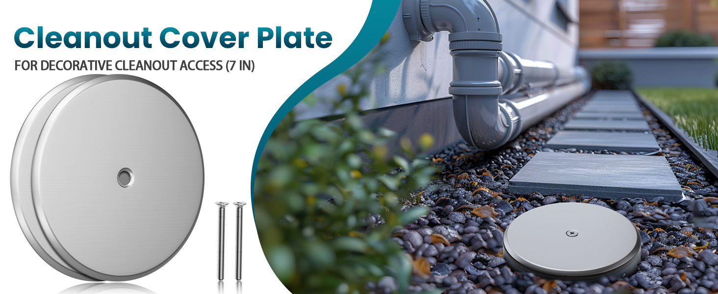 7 Inch Cleanout Cover, Decorative Cleanout Access Covers Plate, Round