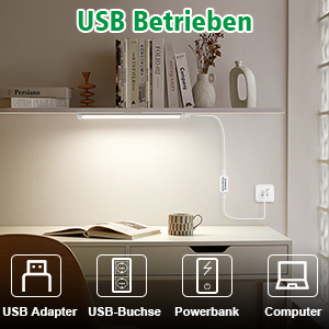 eine Schreibtischlampe mit USB-Adaptern.