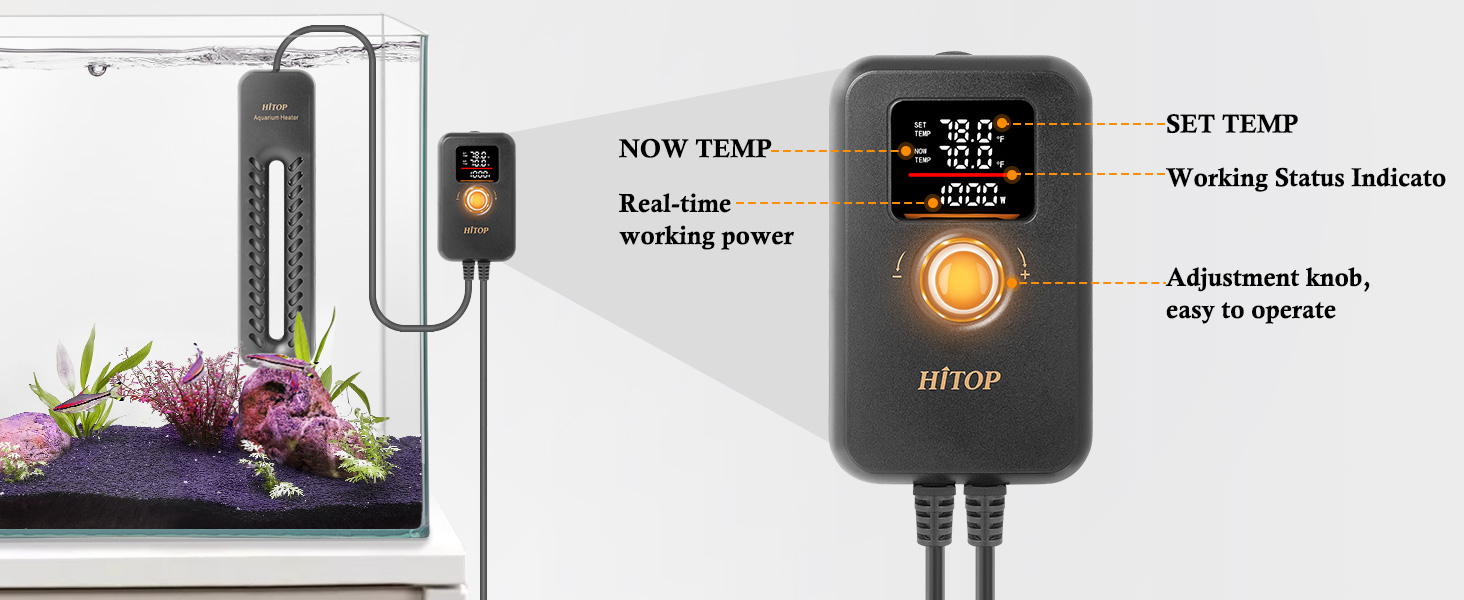 HITOP 1000W Digital Aquarium Heater Titanium Fish Tank