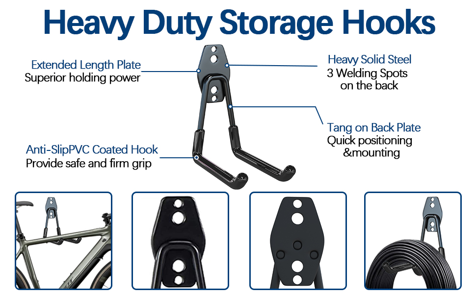 3-H Garage Hooks Heavy Duty, Garage Wall Hooks 14PC