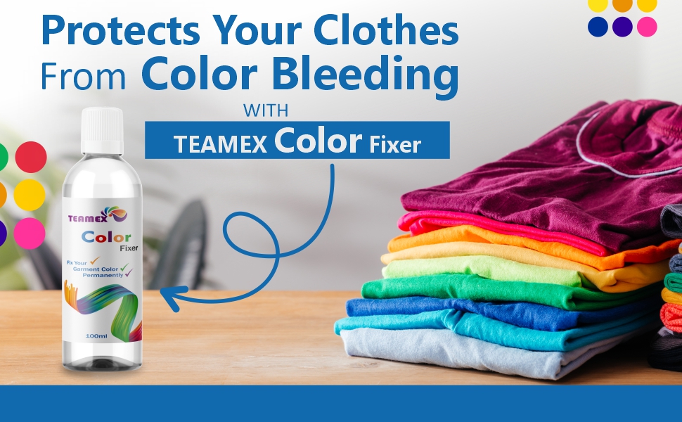 Teamex Color Fixer Liquid for Clothes, Works for Cotton, Linen
