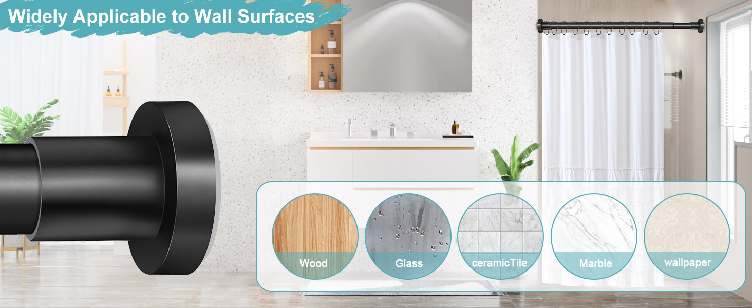 black shower curtain rod