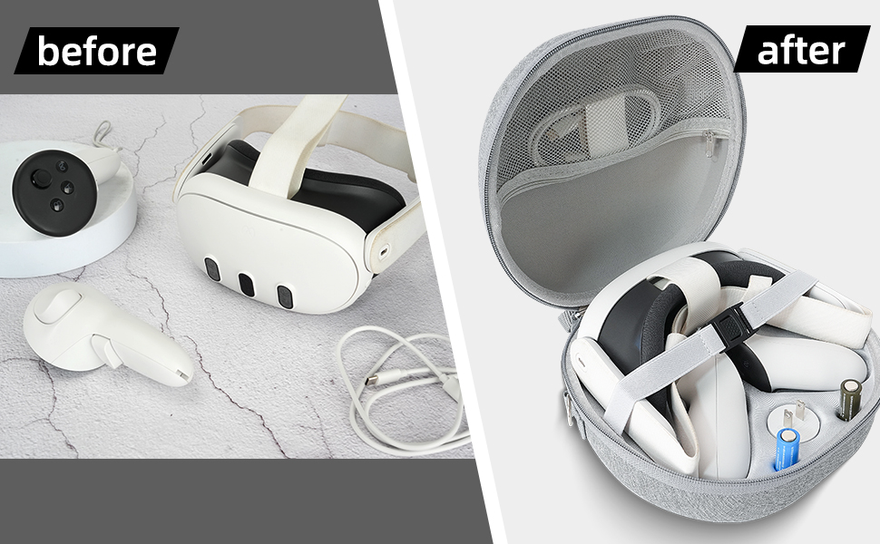 Hard Carrying Case Compatible with Oculus/Meta Quest 3 VR Headset Accessories, Touch Controllers