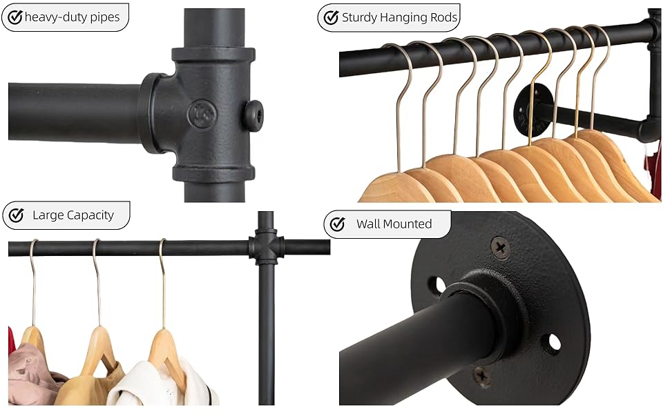 industrial pipe clothing rack