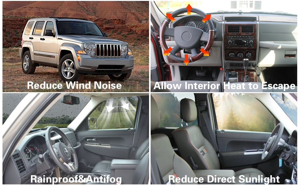 Rain Guards Compatible with 20082014 Jeep Liberty, Durable