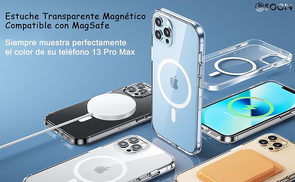 BSOON iPhone 13 Pro MAX Case, Funda iPhone 13 Pro MAX Transparente