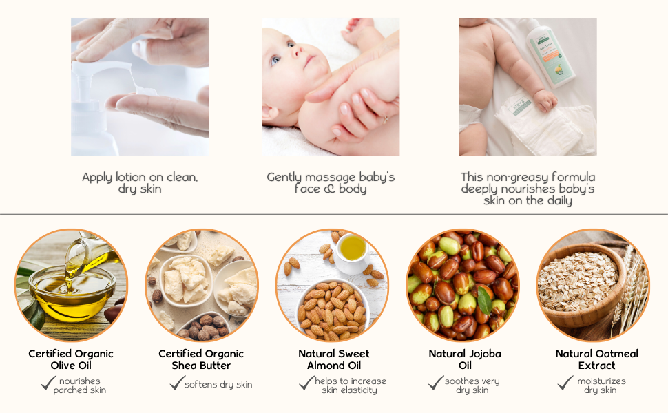 Aleva Naturals Baby Lotion Face + Body Moisturizer For Sensitive Dry