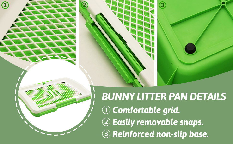 Fhiny Rabbit Litter Pan with 6 PCS Disposable Pee Pads