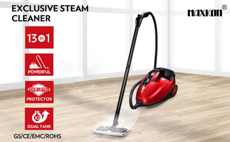 Maxkon 1.5L Steam Cleaner Mop 13in1 High Pressure Floor Window Carpet