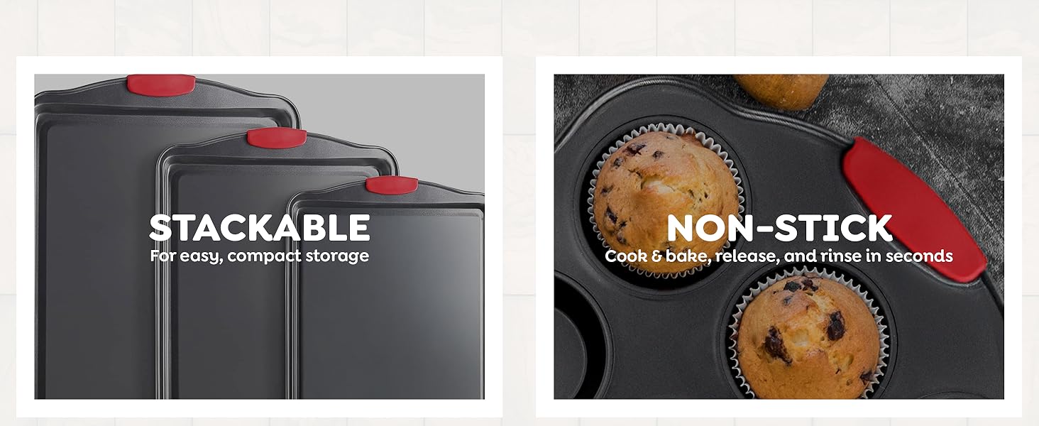 Stackable and non-stick