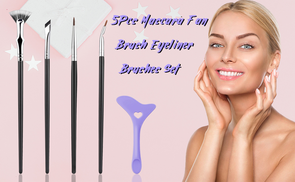 Mascara Fan Brush Eyeliner Brushes Set