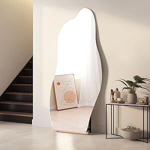Amazon.co.jp: 全身鏡 姿見鏡 イレギュラミラー スタンドミラー