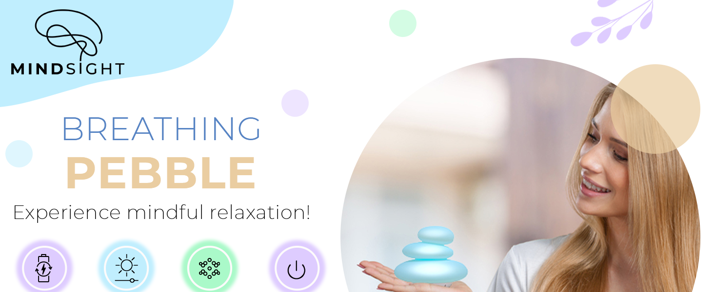 Guided meditation tool for mindfulness and stress relief for adults and kids with breathing prompts