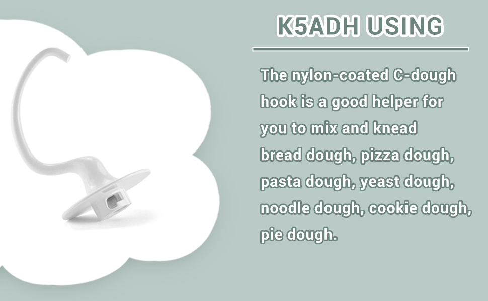 K5ADH Dough Hook Attachments for KitchenAid Professional 600 Series 6 Quart BowlLift Stand