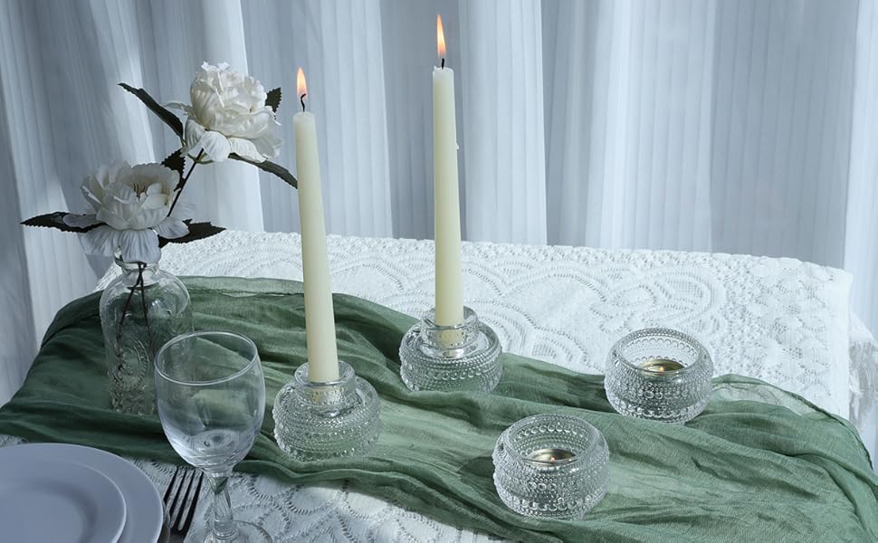 Woho Candlestick Holders Set of 4 for Taper Candles/Tea