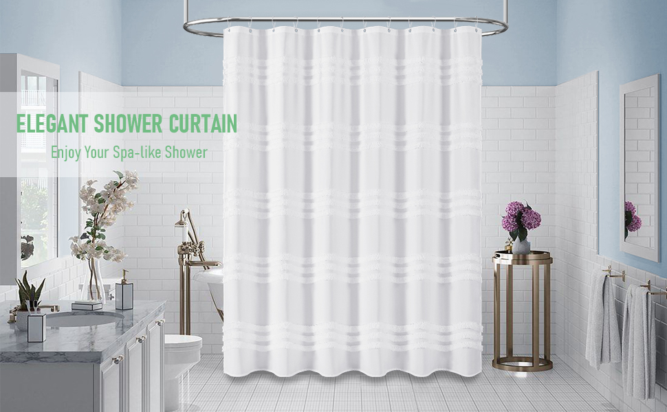 Amazon.com: Dynamene Stall Fabric Shower Curtain - 54x78 Inches Long - Hookless Shower Curtain For Shower Stall
